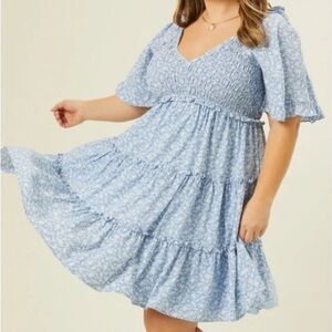 Arula Blue and White Floral Dress